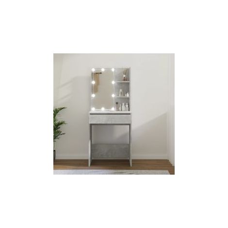 Coiffeuse avec LED Gris béton 60x40x140 (1/5)