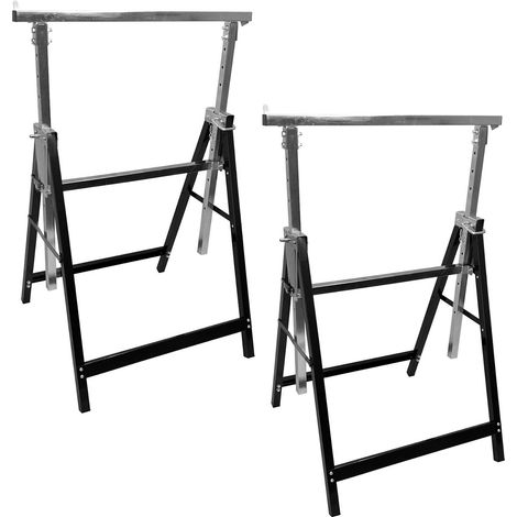 Oypla 2x Adjustable Builder DIY Carpentry Work Bench Telescopic Saw Horses Trestle (1/5)