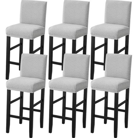 6-teiliges Stuhlhussen-Set ohne Armlehnen – Jacquard-Spandex-Sofabezug für Wohnzimmer, Esszimmer, Büro – waschbar (1/2)