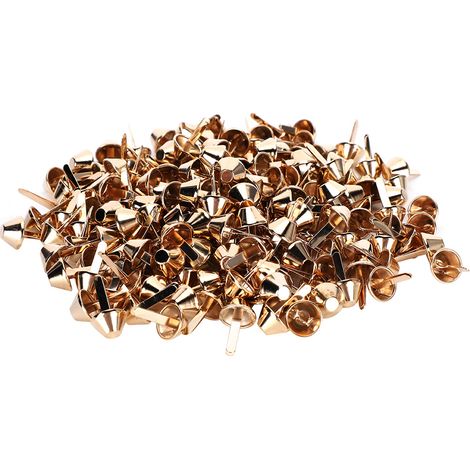 200 rivets de 12 mm en laiton, forme seau, pour sacs à main, accessoires de bricolage, couleur or clair. (1/5)