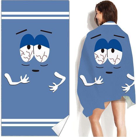 Serviette de plage réversible en microfibre 160x80cm (grands yeux bleus), serviette de plage à séchage rapide, serviette de voyage légère et portable (1/5)