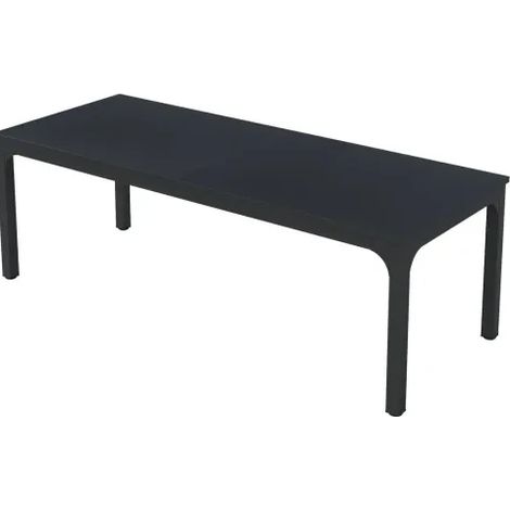 Table à manger rectangulaire avec imitation bois, en métal et bois, pour 6 à 8 personnes (1/5)