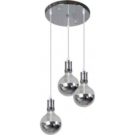 Lampara Gala 3xe27 Cromo/cromo Bombillas   Incluidas 24w 2700k 2100lm Regx36x36 Cm