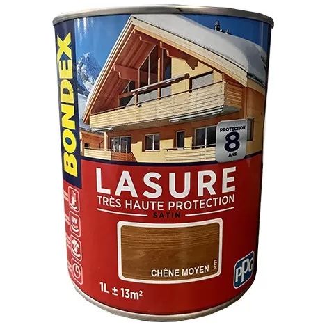 Lasure BONDEX Très Haute Protection 8 ans satin Chêne moyen 1 L (1/2)