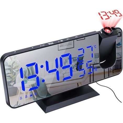 SURENHAP - LED Digital Alarm Clock Projector Radio, Adjustable Mirror Alarm Clock - Rithok -sd5g96s (1/3)
