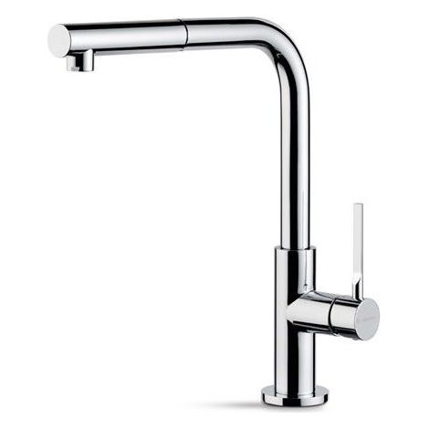Newform, Miscelatore Lavello Mono Splitcomando, Cromo, Con Doccetta Estraibile, Maki