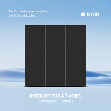 Interrupteur mural triple simple allumage grand panneau ultra-fin en PC réf 3113 300 g – Livraison gratuite