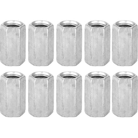 10 écrous à tige longue M8, écrous hexagonaux à manchon, fixations filetées d'écartement (M820)