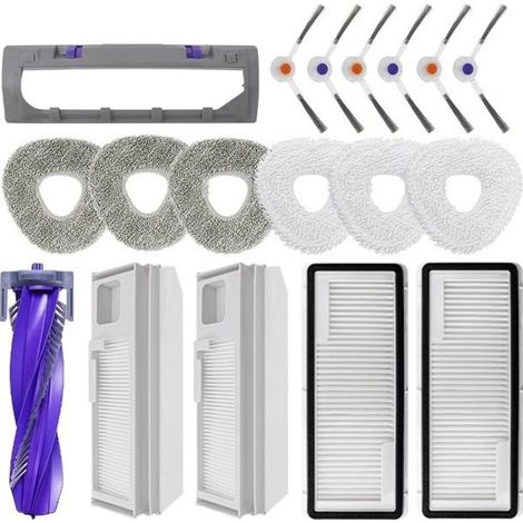 Kit 18 accessoires aspirateur robot J4/J4 Lite – brosse maine, filtres HEPA, brosses latérales, lingettes, sacs à poussière (1/5)