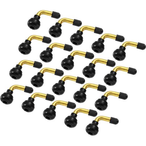 Valve PVR70 - Filetage M8 - Angle 90 Degrés - Métal Et Caoutchouc - Pour Jantes Sans Chambre À Air - Lot De 20