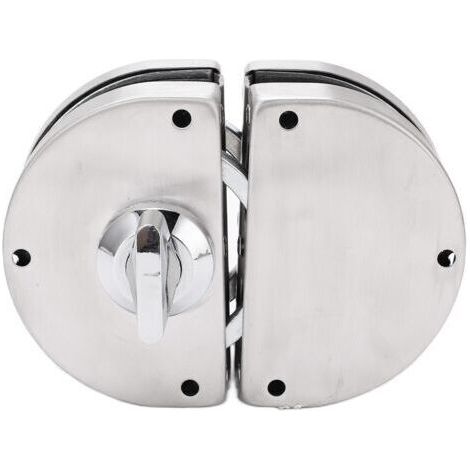 FENOPLASTICASerrure de porte en verre haute sécurité, facile à installer, robuste et durable, haute friction, conception sans cadre, livrée avec 3 clés, convient aux bureaux et aux maisons. (1/5)