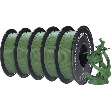 Filament d'imprimante 3D, Fini Mat, Facile à Imprimer, Vert olive mat (1/2)