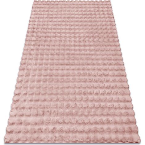 Tappeto BUBBLE rosa cipria 45 IMITAZIONE PELLICCIA DI CONIGLIO 3D strutturale pink 80x150 cm