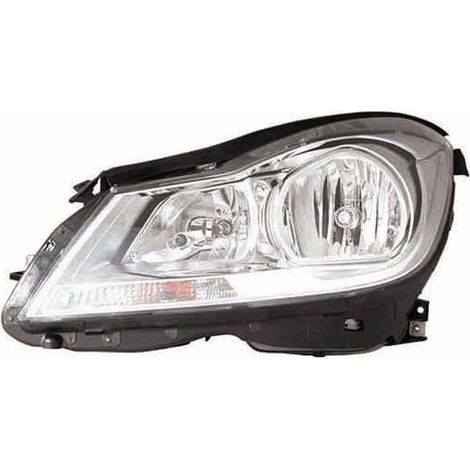 Phare avant gauche H7/H7 base chromée Mercedes Classe C W204 phase 2 2011-2013