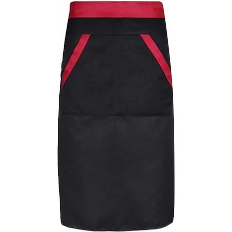 Tablier taille adulte homme anti-taches respirant épais demi-tablier 2 poches cuisine barbecue nettoyage pâtisserie (1/5)