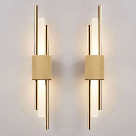 2PCS Applique Murale LED Blanc Chaud/Neutre/Froid (3000K-6000K) – Luminaire Intérieur Design– Lampe de Chevet Longue – Veilleuse LED pour Nuit (1/5)
