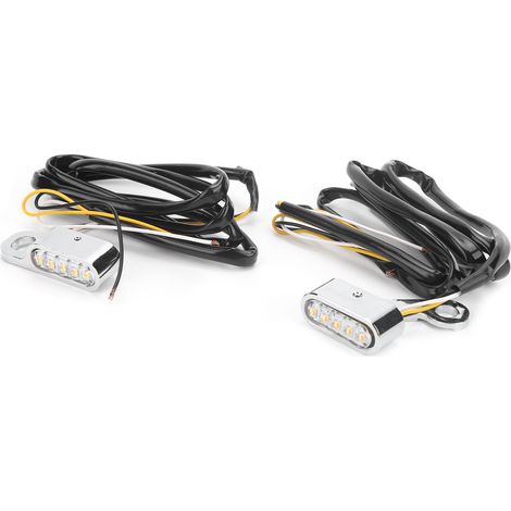 2 feux clignotants LED moto DC12V, indicateurs chrome argenté compatibles XL 48 72 1200 883 2004‑2020 (1/5)