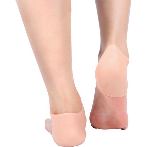 2 Paires de Chaussettes en Gel de Silicone Hydratant pour Talons Fissurés, Protection Anti-Douleur Pieds Nus (1/5)