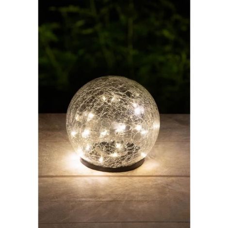 Sphere solaire GALIX - Effet verre brisé - Ø 15cm - 25 LED blanches (1/4)