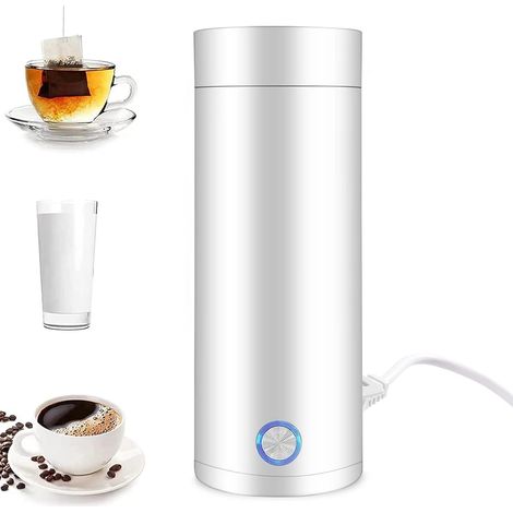 Tragbarer Reisewasserkocher, kleiner elektrischer Reisewasserkocher (400 ml), elektrischer 3-in-1-Thermosbecher, Thermobecher (1/5)