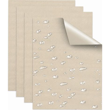 Lot de 4 patchs autocollants pour tissu et tente - 15 x 20 cm - Imperméables - Pour canapé, auvent, tonnelle de jardin, tente en coton, siège de voiture, beige (1/5)