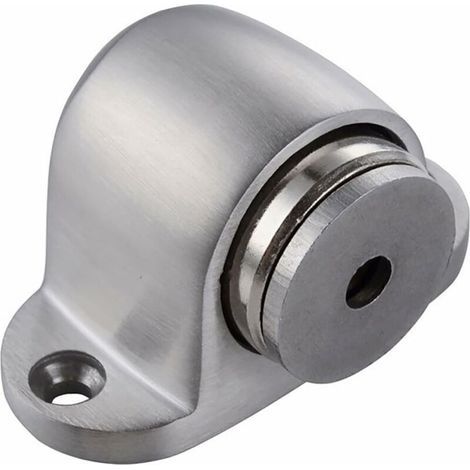 Butée de Porte Magnétique Montée au Sol en Métal Brossé 53x32x30mm (1/3)