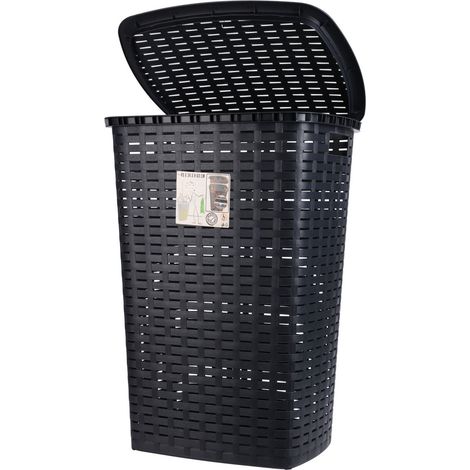 Moderne Wäschekorb schwarz 53 Liter