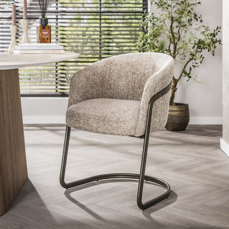 Set aus 2 Reno Esszimmerstühlen Hoven Sand Stoff (1/5)