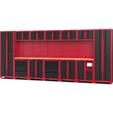 Feistos Werkstatteinrichtung "Juno 12", schwarz/rot, 462 x 46 x 198 cm (B x T x H), 2 Hochschränke (1/5)