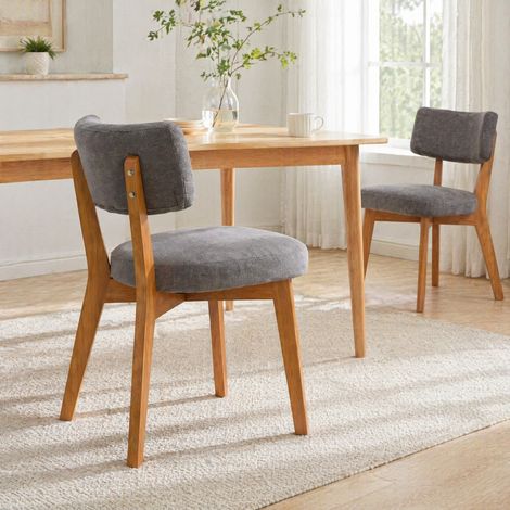 Set di 2 sedie da pranzo 54,5x47x77 cm grigio, seduta imbottita, struttura in legno MEUBLIV (1/5)
