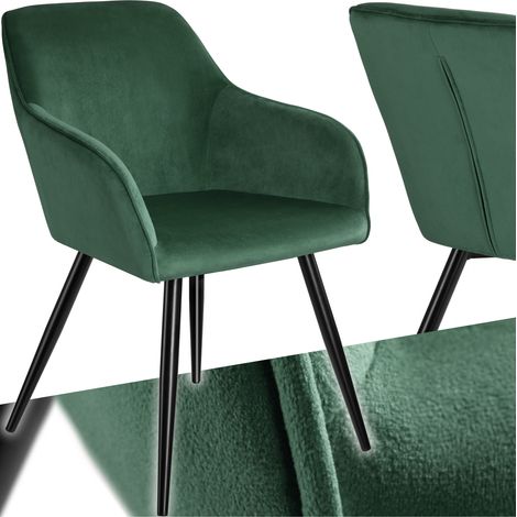 Chaise rembourrée polyuréthane dossier ergonomique vert foncé/noir