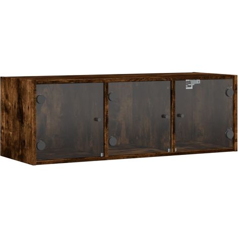 Maison Exclusive - Mobile a Muro con Ante in Vetro Rovere Fumo 102x37x35 cm