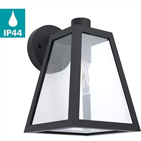 Applique Esterno Contemporanea Mirandola Alluminio Nero E27 (1/3)