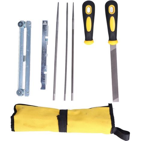 Kit de Meulage pour Tronçonneuse avec Lime Plate 3/16\", 5/32\", 7/32\" - KZQ (1/5)