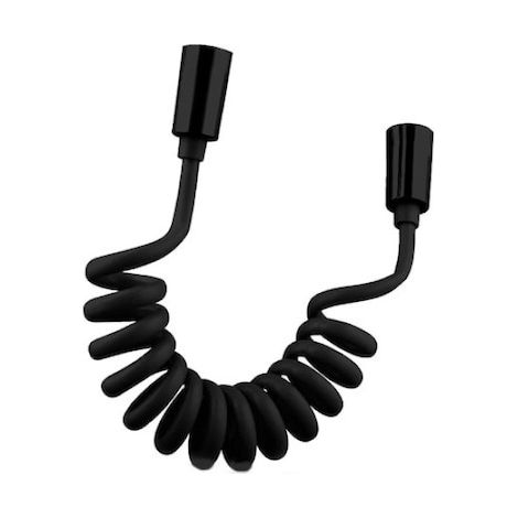 Flexible De Douche Spirale - Tuyau Rétractable 3 Mètres - Interface 1/2 Pouce En Laiton - Pour Salle De Bain Et Toilettes - Noir (1/5)