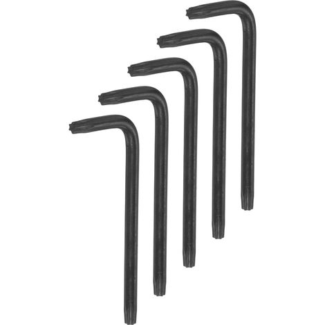5 Pcs T15 Clé Sécurité Anti-Sabotage Torx Étoile Embout Noir (1/5)