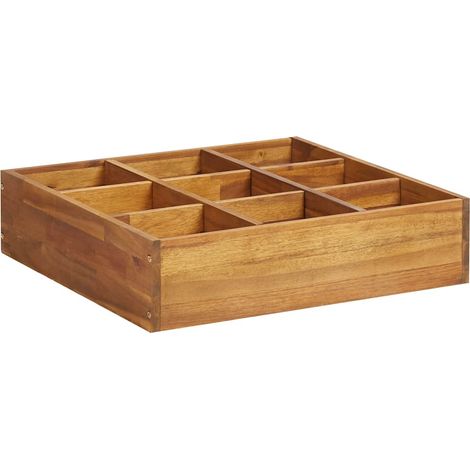 vidaXL Arriate de especias madera maciza de acacia 60x60x15 cm (1/2)