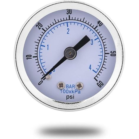 Manometre Pression, 0-60 psi 0-4 bar Filetage BSPT 1/8" Jauge de Pression d'eau pour Eau Huile Gaz (1/5)