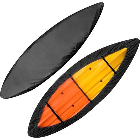 Couverture de Kayak en Tissu Oxford 420D Housse de Poussière Résistante aux UV Imperméable Kayak Housse pour Bateau Kayak Canoë(Noir),Fit 2.1m to 2.5m Kayak (1/5)