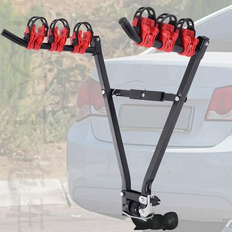 Porte-vélos pour 3 Vélos, Porte-vélos Arrière, Porte-Voitures en Acier, Attelage de Remorque Arrière pour Coffre (1/5)
