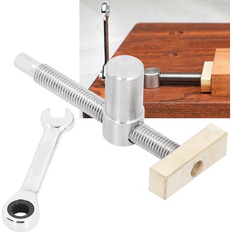 Étau d'établi pour le travail du bois, verrouillage à tenon, bande de retenue, cliquet en laiton et acier inoxydable. (1/5)