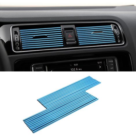 Blaue Zierleisten für Auto-Klimaanlagen, 0,4 x 20 cm, 20 universelle Zierleisten für Lüftungsschlitze in Auto-Klimaanlagen (1/5)