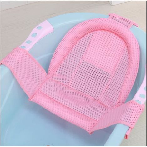 Support Pour Bain De Bébé - Siège Réglable En Maille Antidérapant Pour Baignoire - Convient Bébés 0 À 24 Mois - Rose (1/4)