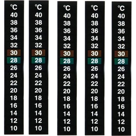 Lot de 5 thermomètres pour aquarium, autocollants pour thermomètre, récipient en verre, test de température de l'eau à 10 et 40 degrés Celsius (1/5)