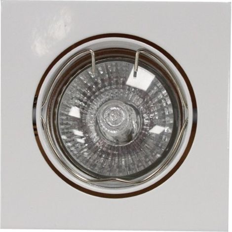 Spot encastré carré orientable GU10 50W, blanc