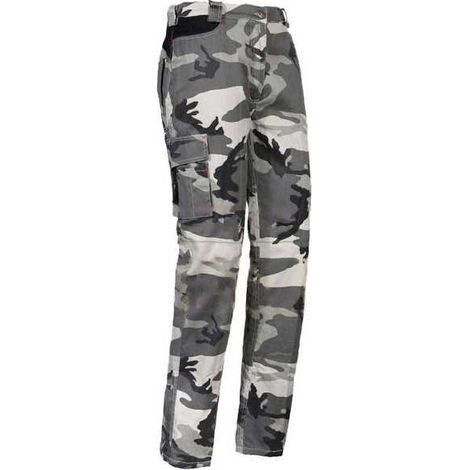 Pantalon en coton gris camouflage Issa