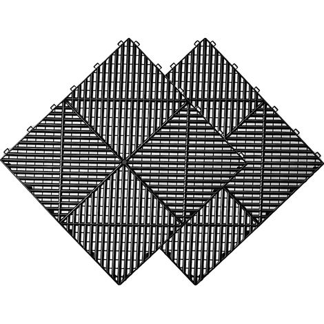 Piastrelle per pavimenti a incastro, resistenti, facili da installare, nere, 40x40x1,8 cm (1/2)