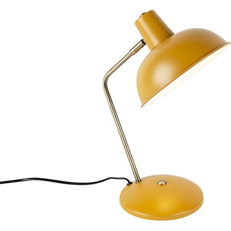 Retro Table Lamp Yellow with Bronze - Milou (1/5)