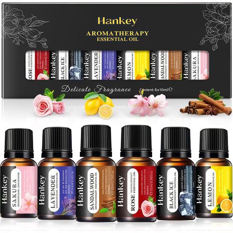 x 10 ml Essential Oils Gift Set, Natural Aromatherapy Essential Oils for Diffusers, Massage, Yoga (1/5)