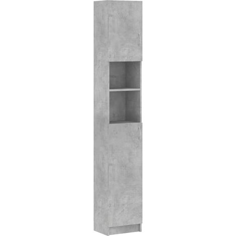 Maison Exclusive - Mobile da Bagno Grigio Cemento 32x25,5x190 cm Legno Ingegnerizzato (1/5)